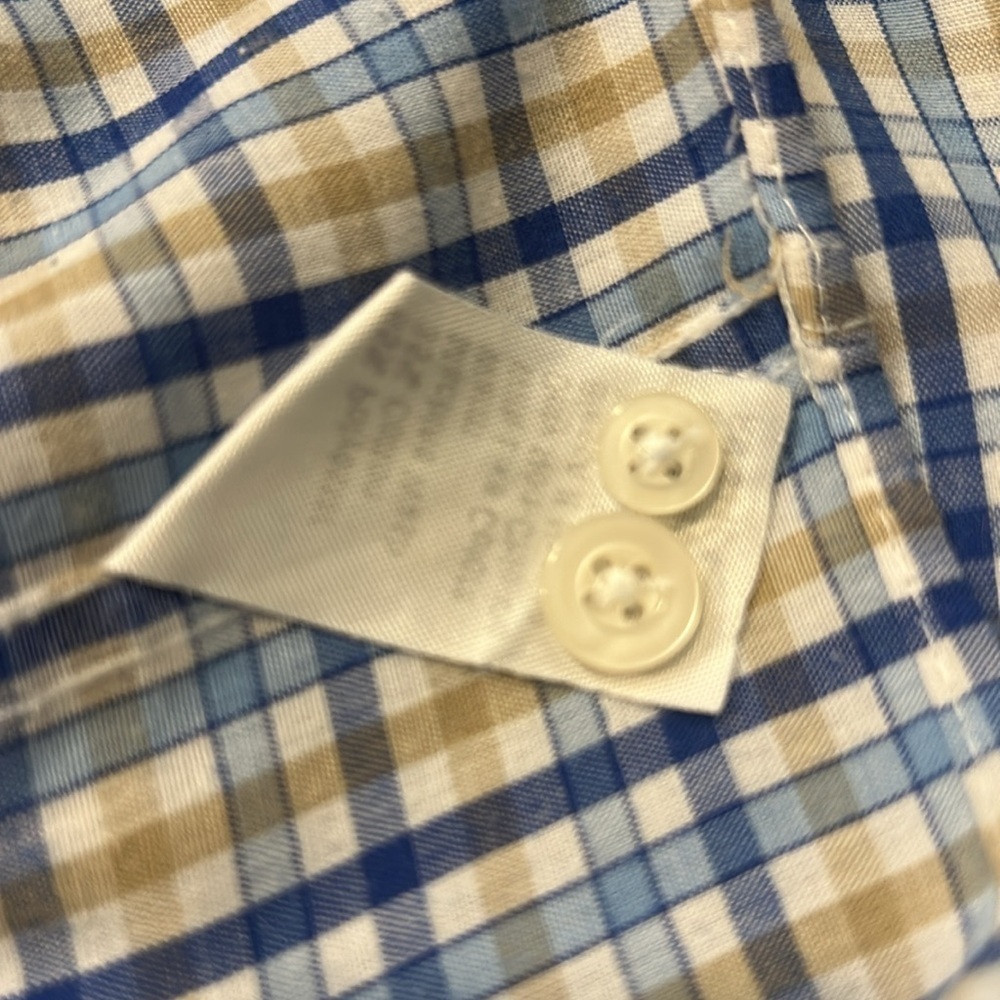 Saddlebred Blue and White Plaid Button-Down Shirt - Picture 4 of 10